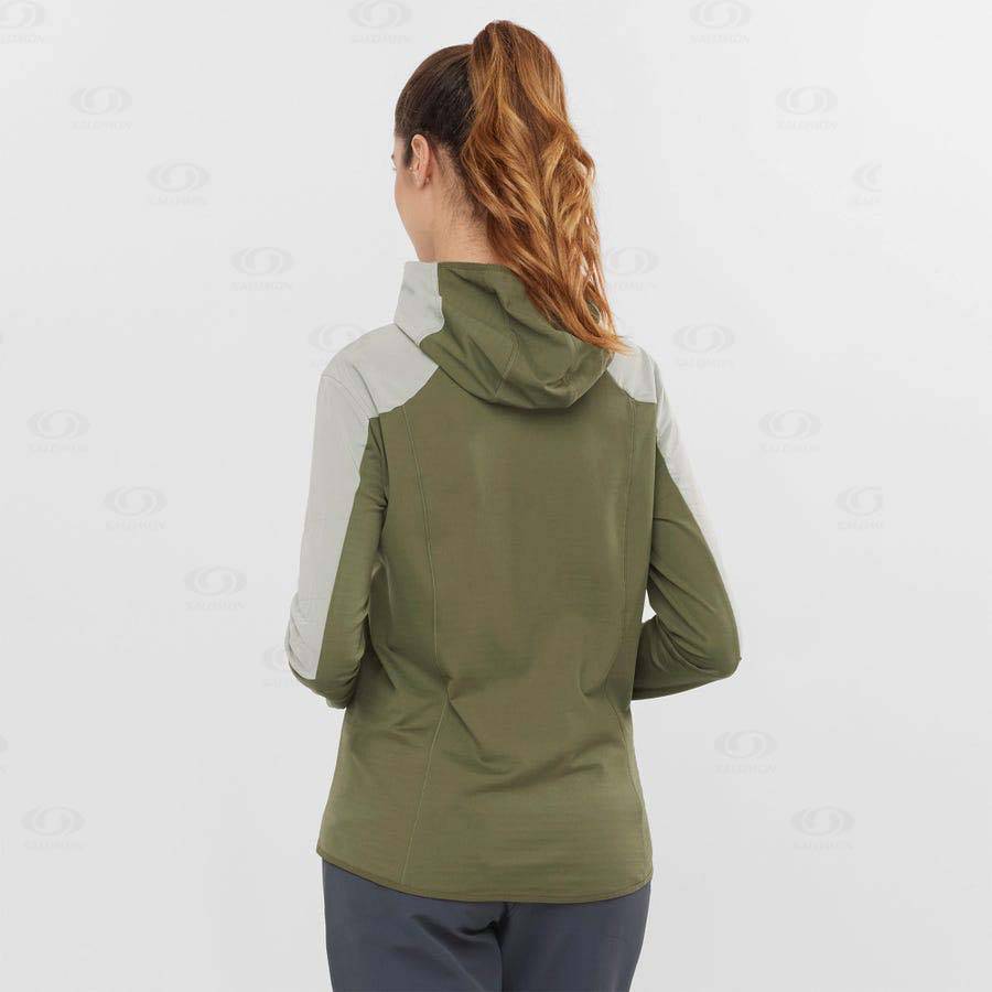 Salomon OUTLINE ALL SEASON HYBRID Women's Hoodie Olive | AU-N2114