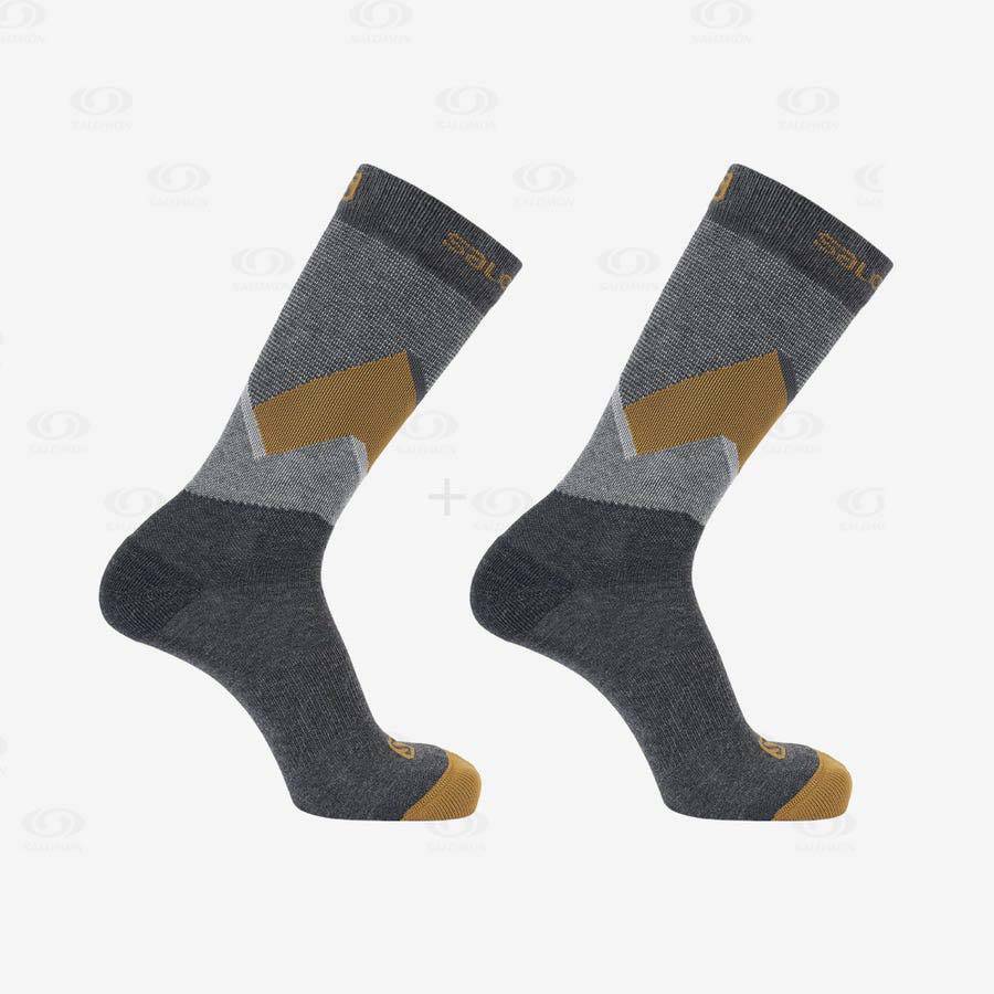 Salomon OUTLINE CREW 2-PACK Men's Socks Black | AU-L1928