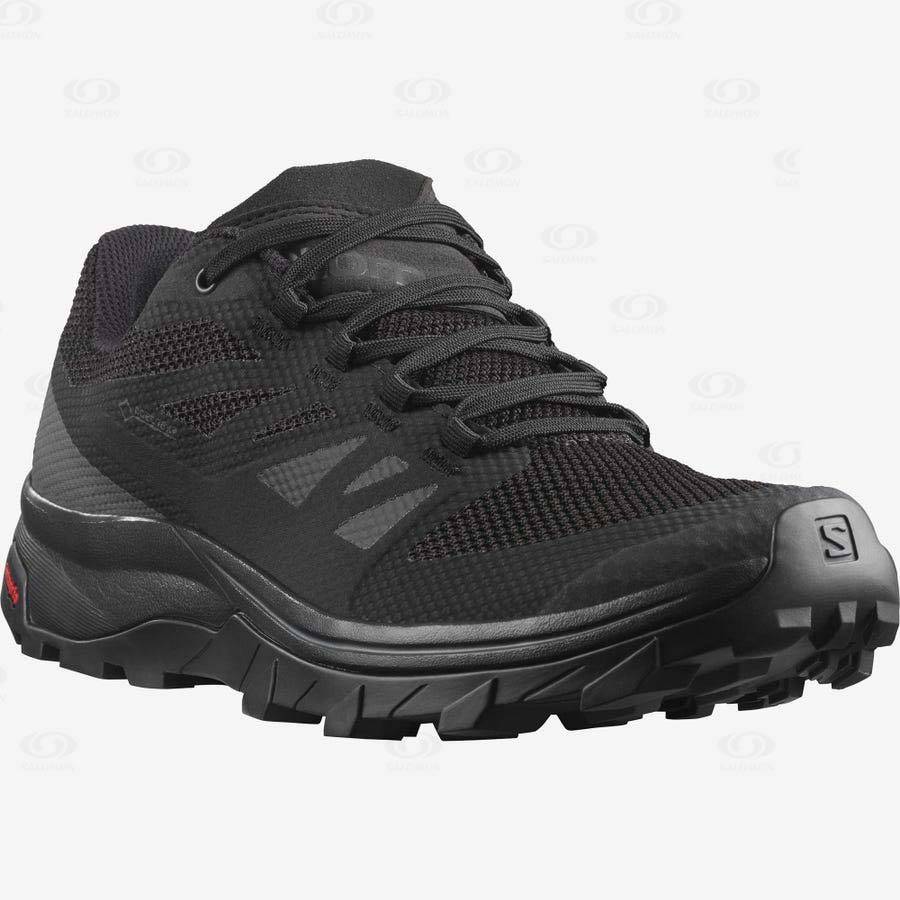 Salomon OUTLINE GORE-TEX Men's Hiking Shoes Black / Black | AU-A1780