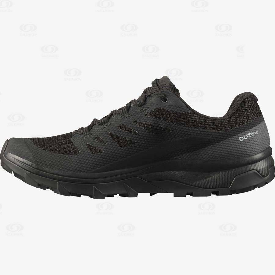 Salomon OUTLINE GORE-TEX Men's Hiking Shoes Black / Black | AU-A1780