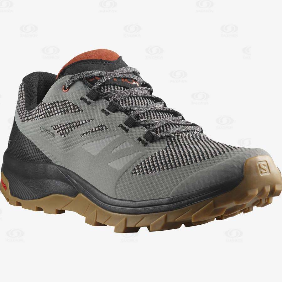 Salomon OUTLINE GORE-TEX Men's Hiking Shoes Grey / Black | AU-L1249