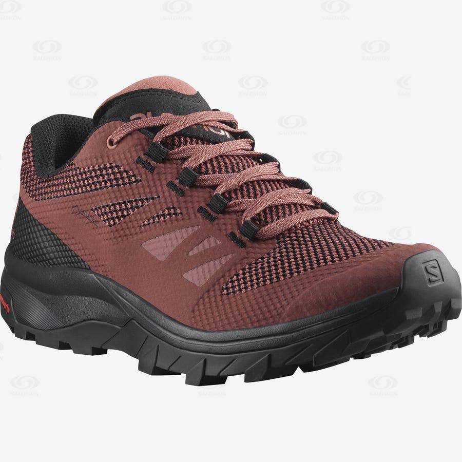 Salomon OUTLINE GORE-TEX Women's Waterproof Shoes Red | AU-S2003