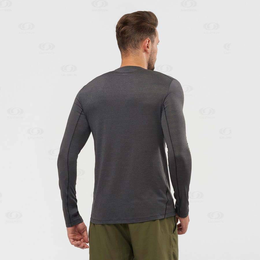 Salomon OUTLINE Men's T Shirts Black | AU-N1554