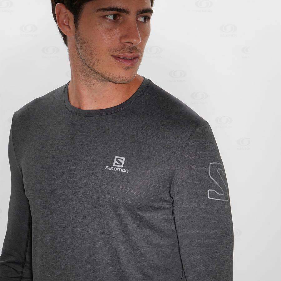 Salomon OUTLINE Men's T Shirts Black | AU-N1554