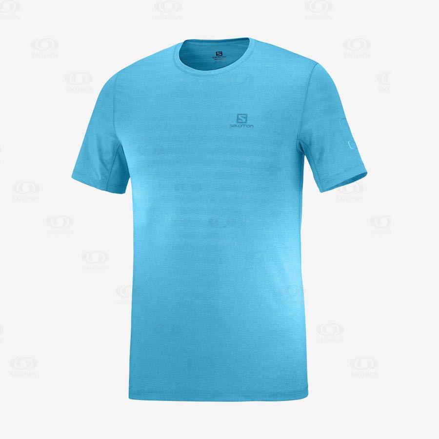 Salomon OUTLINE Men\'s T Shirts Blue | AU-O1406