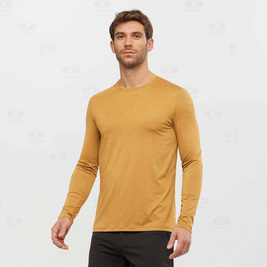 Salomon OUTLINE Men's T Shirts Yellow | AU-W1920