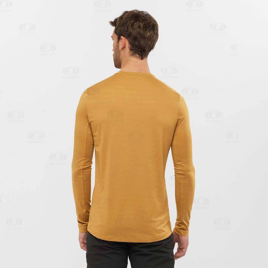 Salomon OUTLINE Men's T Shirts Yellow | AU-W1920