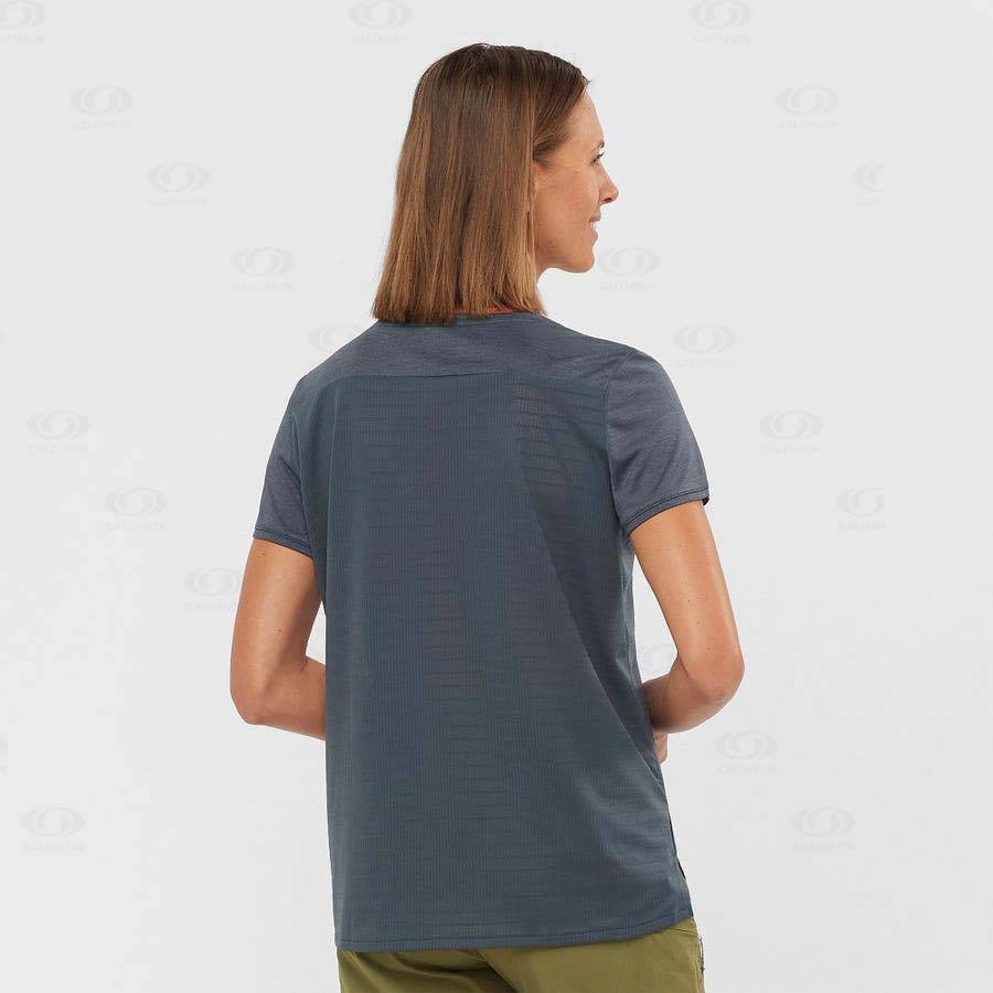 Salomon OUTLINE SUMMER Women's T Shirts Grey | AU-A2578