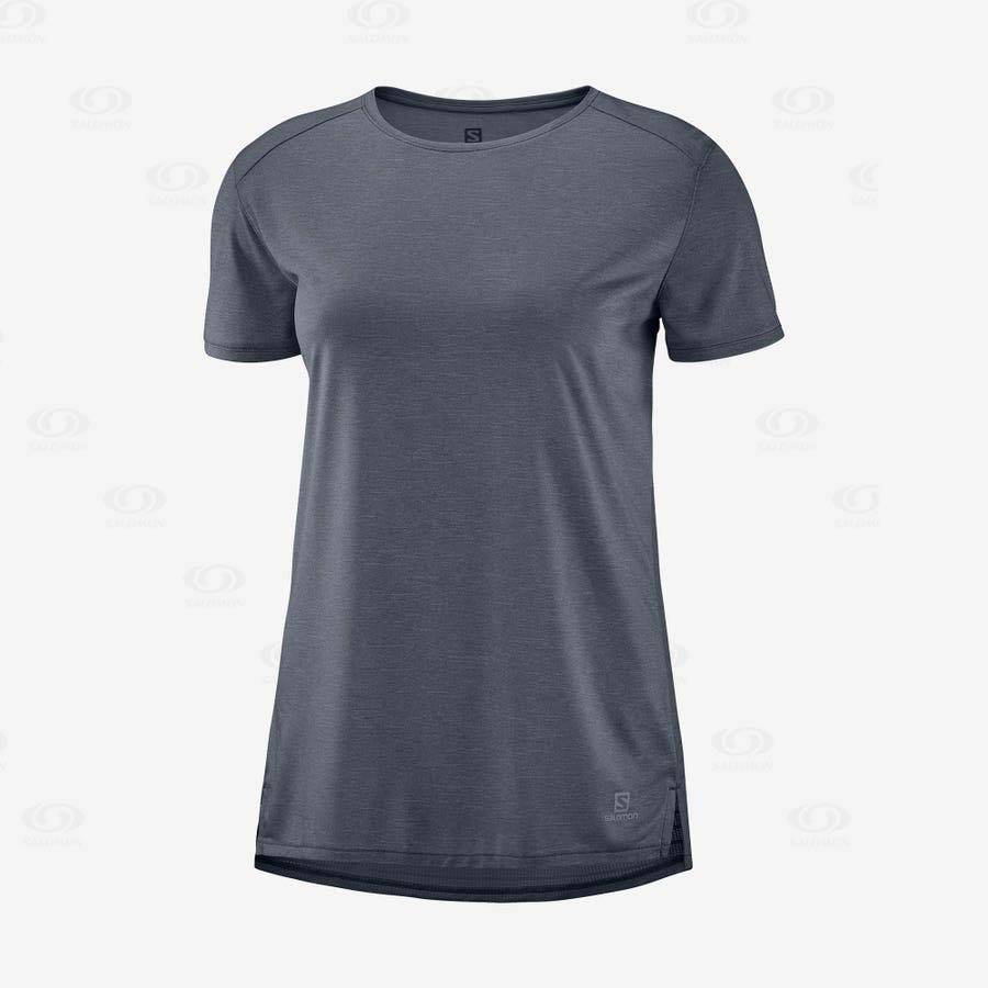 Salomon OUTLINE SUMMER Women\'s T Shirts Grey | AU-A2578