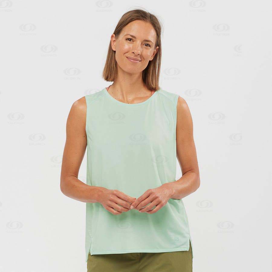 Salomon OUTLINE SUMMER Women's T Shirts Green | AU-N1848