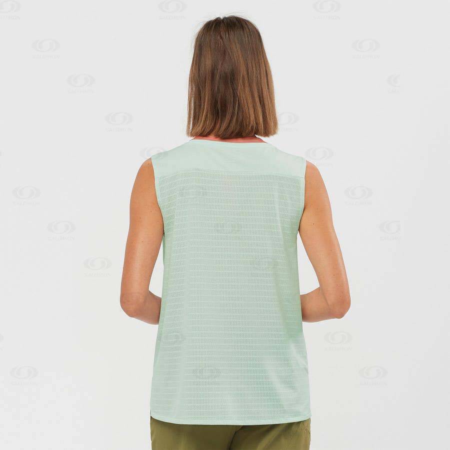 Salomon OUTLINE SUMMER Women's T Shirts Green | AU-N1848