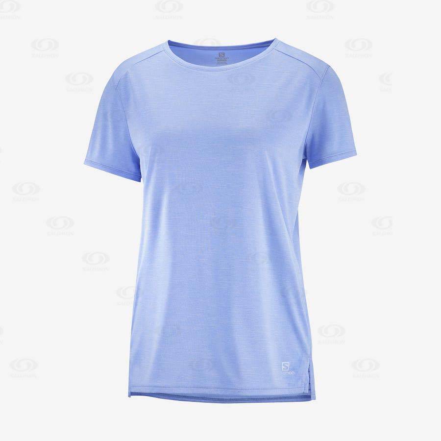 Salomon OUTLINE SUMMER Women\'s T Shirts Blue | AU-O1077