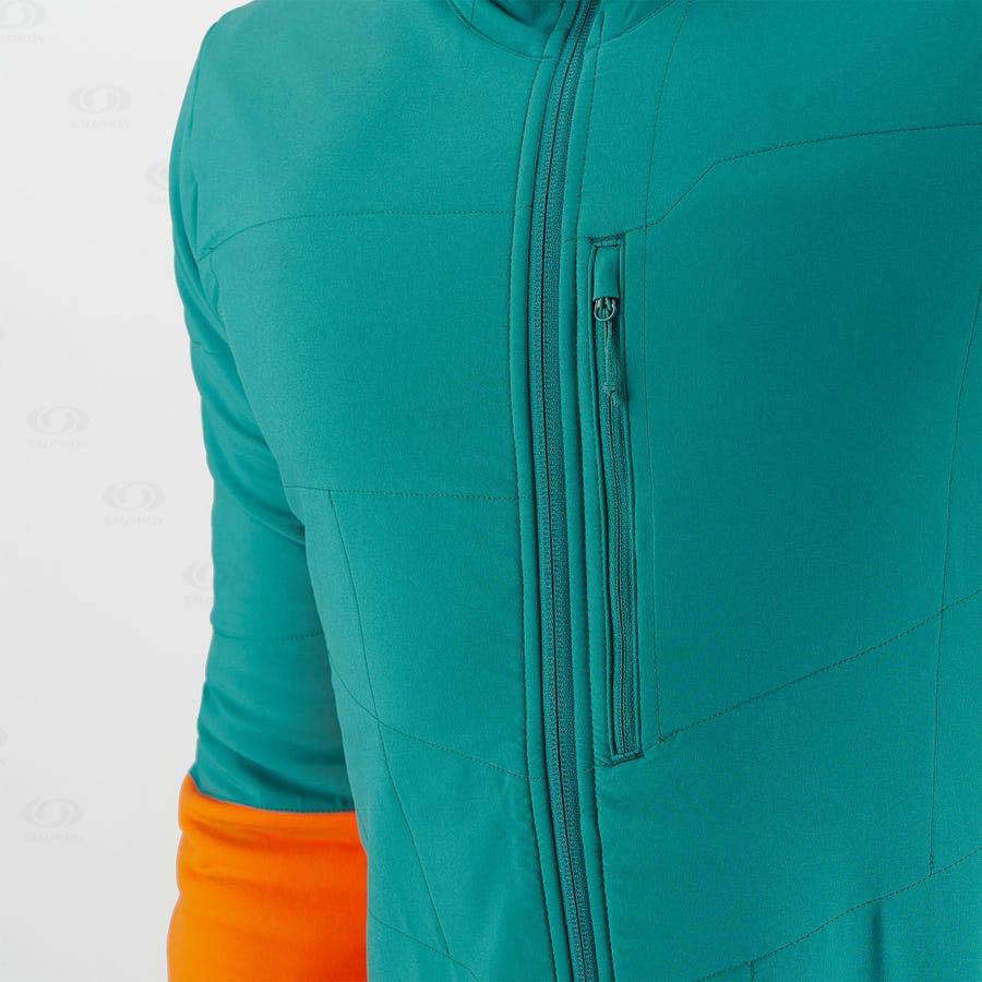 Salomon OUTLINE WARM HYBRID Men's Hoodie Green | AU-M1867