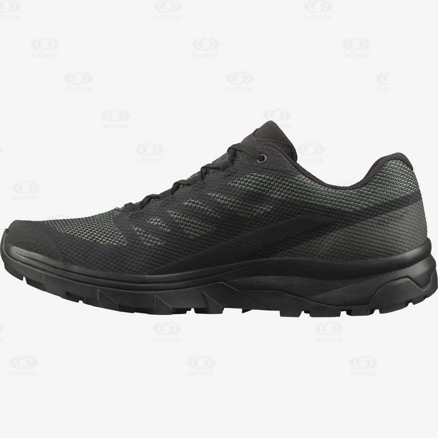 Salomon OUTLINE WIDE GORE-TEX Men's Waterproof Shoes Black | AU-W2830