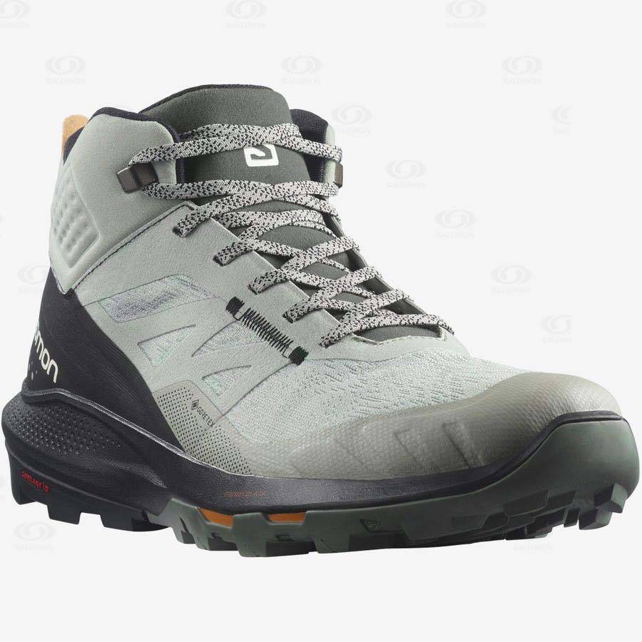 Salomon OUTPULSE MID GORE-TEX Men's Hiking Boots Black / Turquoise | AU-M1384