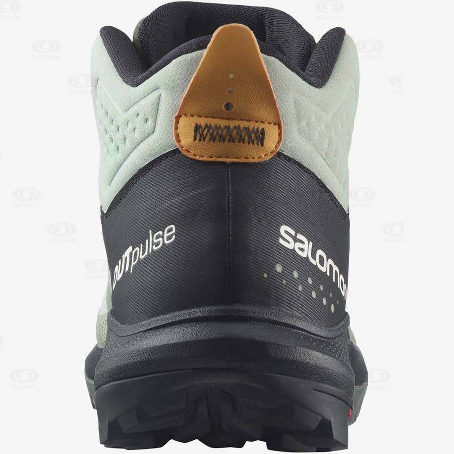 Salomon OUTPULSE MID GORE-TEX Men's Hiking Boots Black / Turquoise | AU-M1384