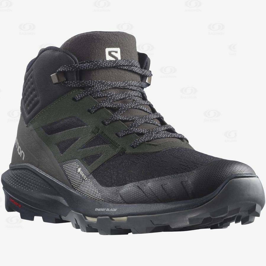 Salomon OUTPULSE MID GORE-TEX Men's Hiking Boots Black | AU-W1690