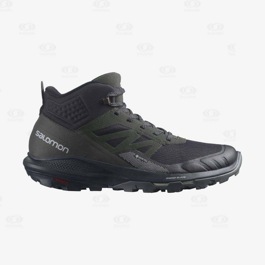 Salomon OUTPULSE MID GORE-TEX Men\'s Hiking Boots Black | AU-W1690