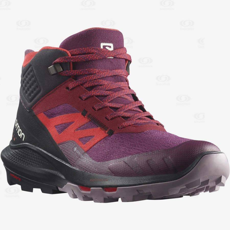 Salomon OUTPULSE MID GORE-TEX Women's Hiking Boots Purple | AU-O1483