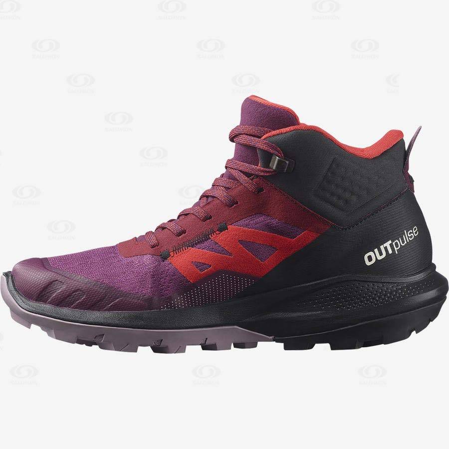 Salomon OUTPULSE MID GORE-TEX Women's Hiking Boots Purple | AU-O1483