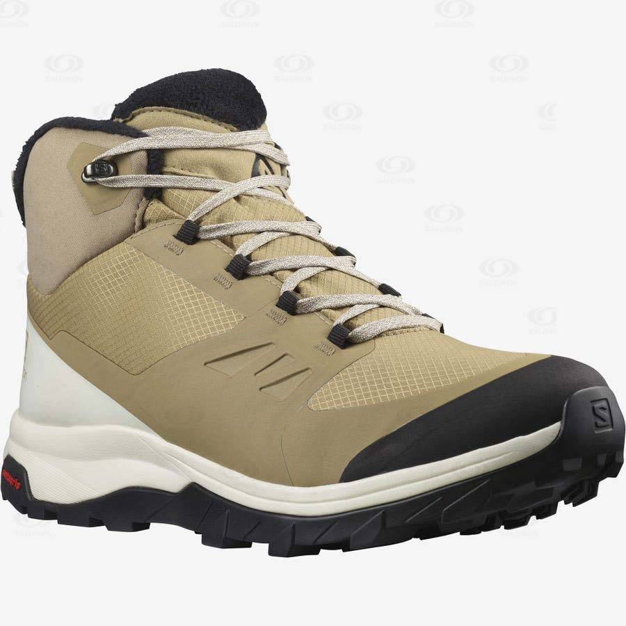 Salomon OUTSNAP CLIMASALOMON™ WATERPROOF Men's Winter Boots Brown | AU-O1299