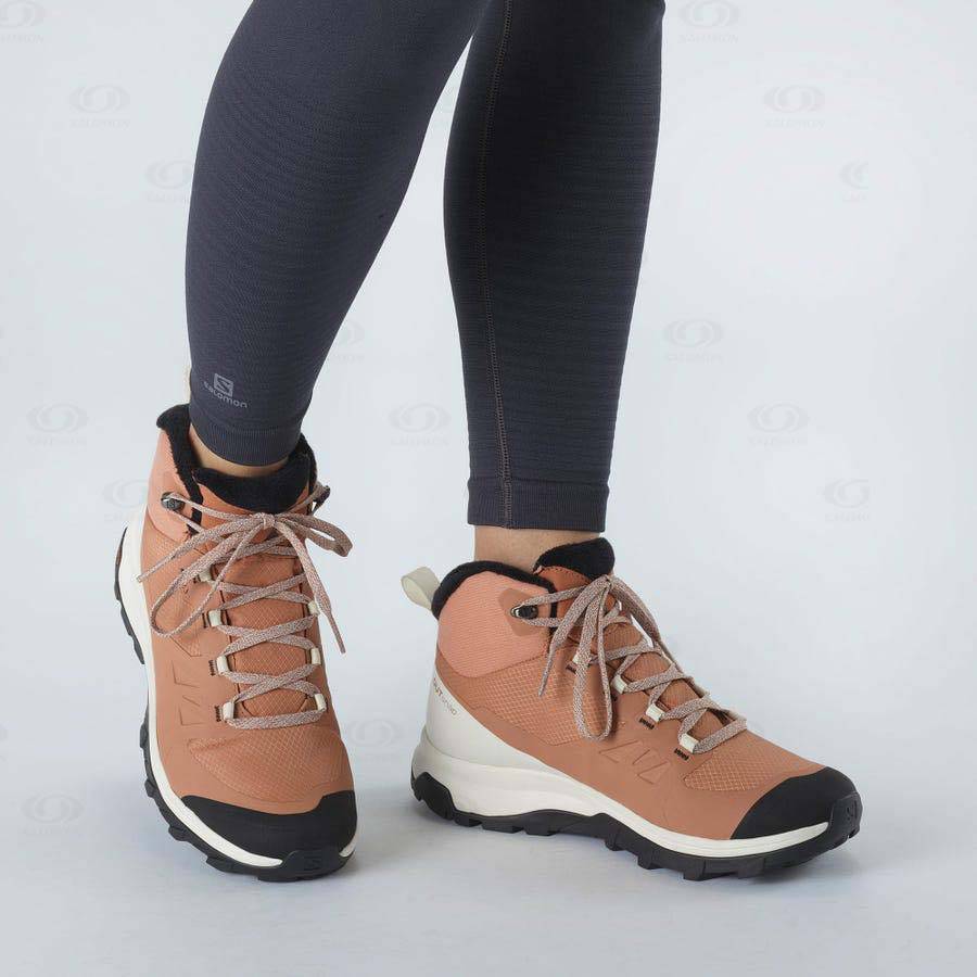 Salomon OUTSNAP CLIMASALOMON™ WATERPROOF Women's Winter Boots Beige | AU-O2475