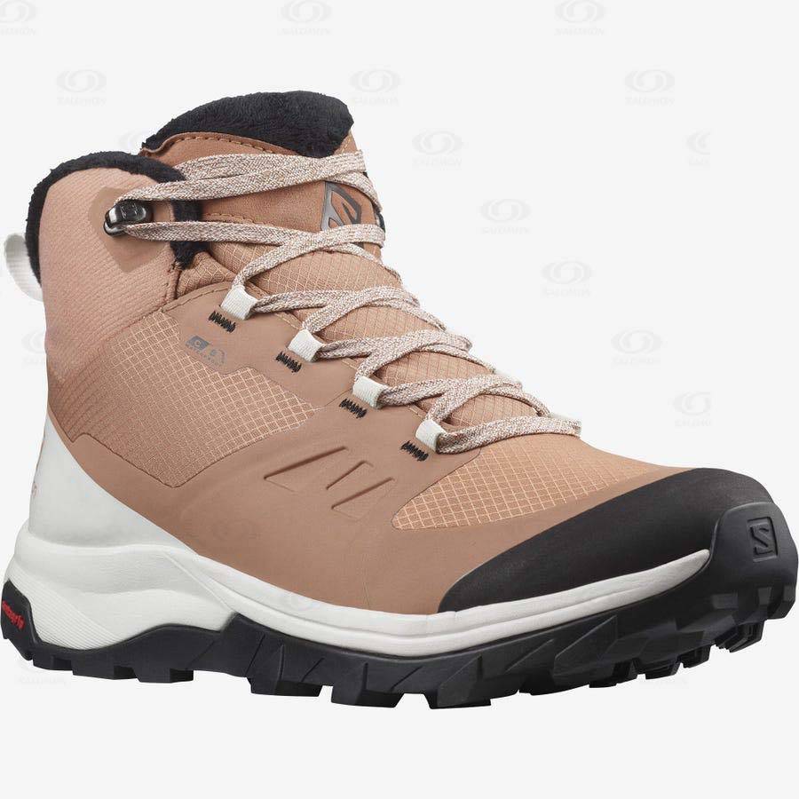 Salomon OUTSNAP CLIMASALOMON™ WATERPROOF Women's Winter Boots Beige | AU-O2475