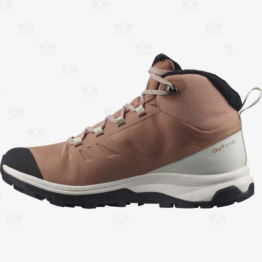 Salomon OUTSNAP CLIMASALOMON™ WATERPROOF Women's Winter Boots Beige | AU-O2475