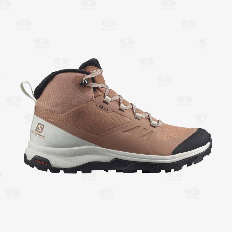 Salomon OUTSNAP CLIMASALOMON™ WATERPROOF Women\'s Winter Boots Beige | AU-O2475