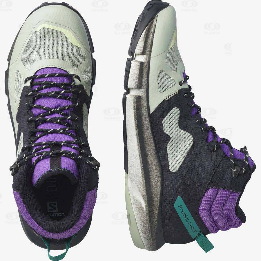 Salomon PREDICT HIKE MID GORE-TEX Men's Hiking Boots Mint / Purple | AU-O2426