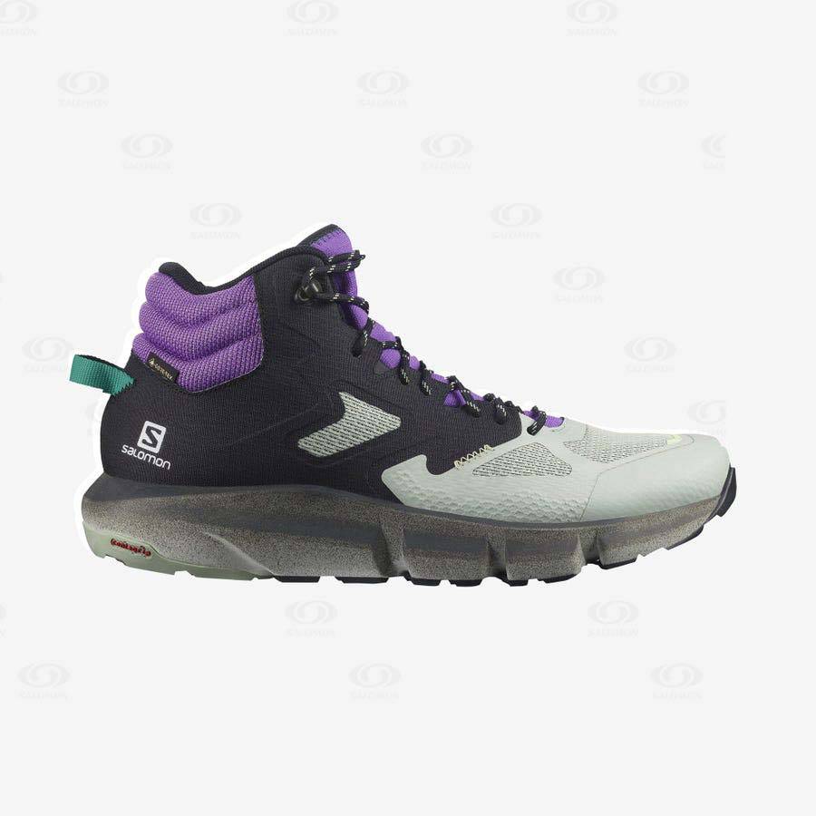 Salomon PREDICT HIKE MID GORE-TEX Men\'s Hiking Boots Mint / Purple | AU-O2426