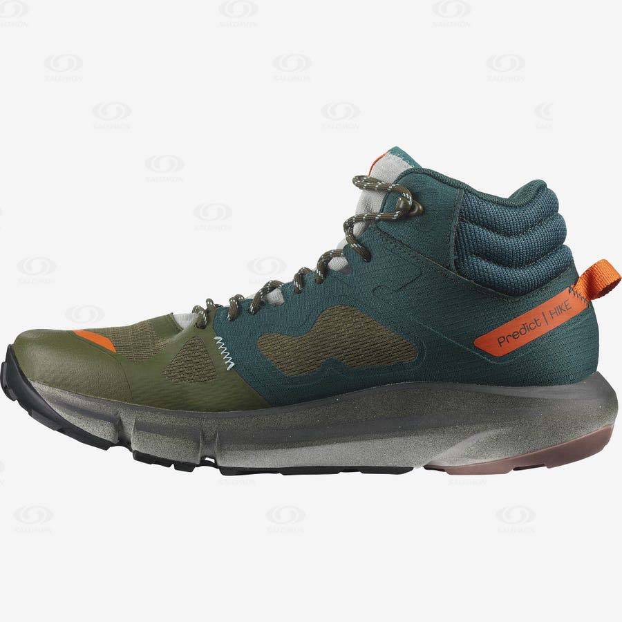 Salomon PREDICT HIKE MID GORE-TEX Men's Hiking Boots Deep Green / Olive | AU-W2190