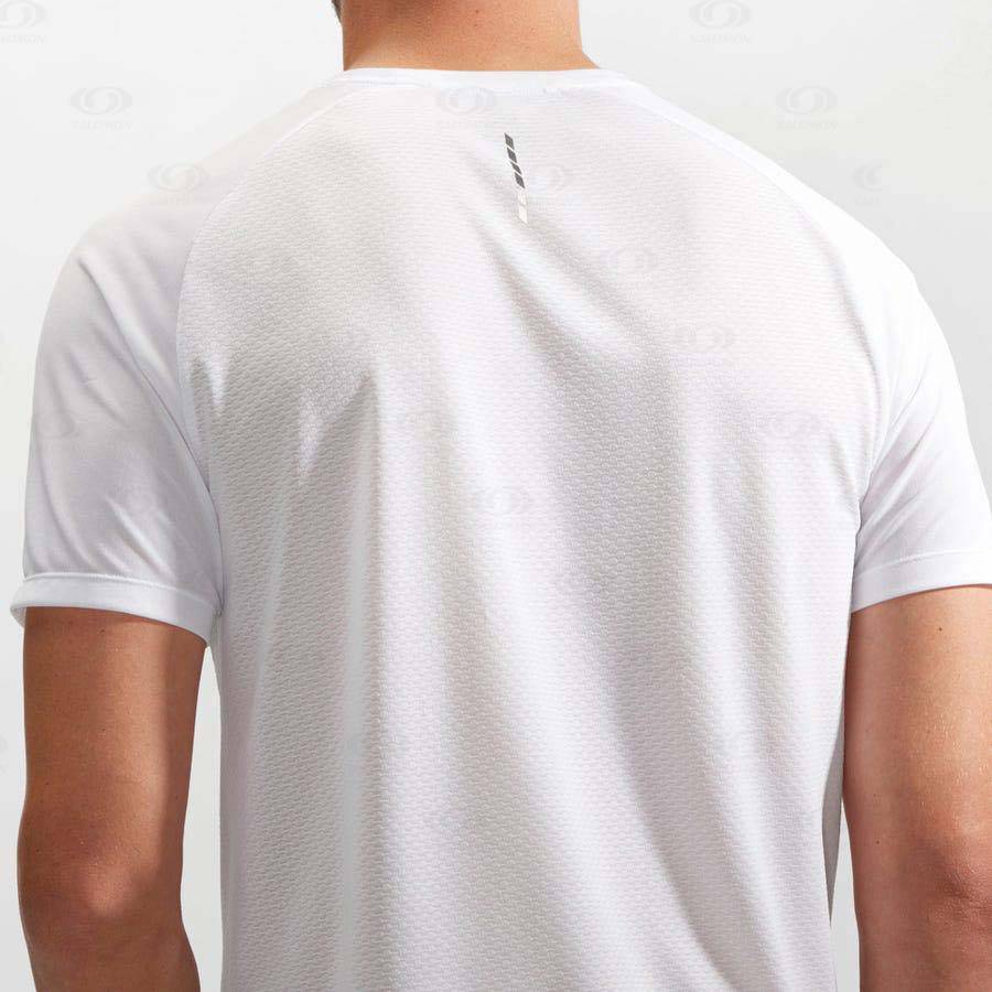 Salomon PROMO CROSS REBEL Men's T Shirts White | AU-M2028