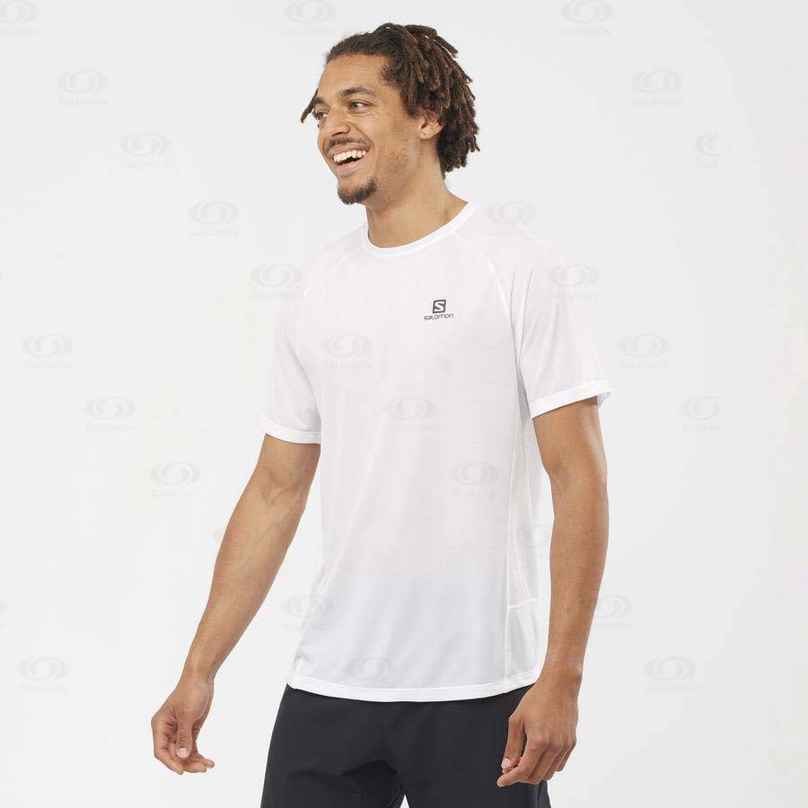 Salomon PROMO CROSS REBEL Men's T Shirts White | AU-M2028