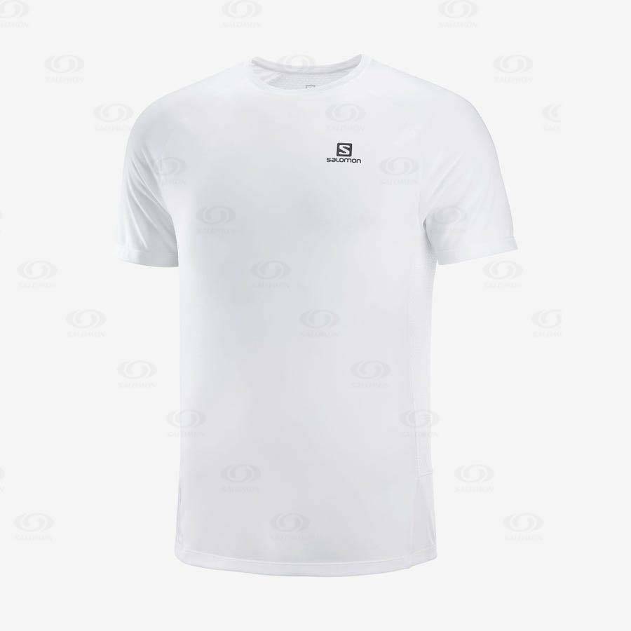 Salomon PROMO CROSS REBEL Men\'s T Shirts White | AU-M2028