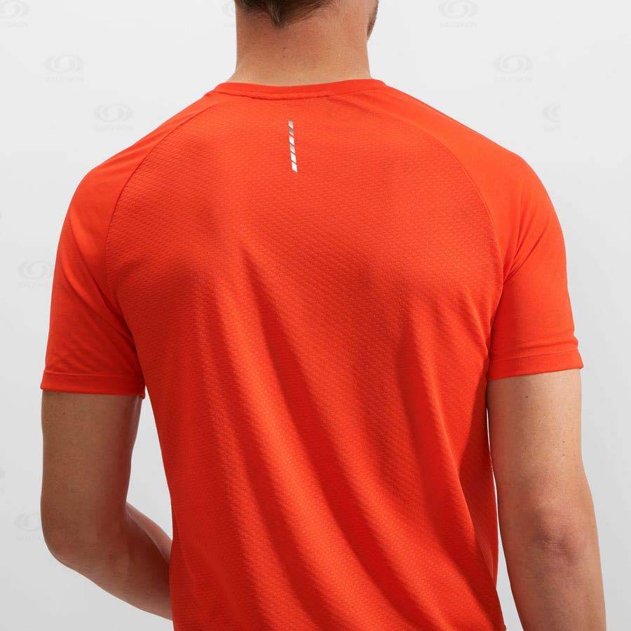 Salomon PROMO CROSS REBEL Men's T Shirts Orange | AU-O2412