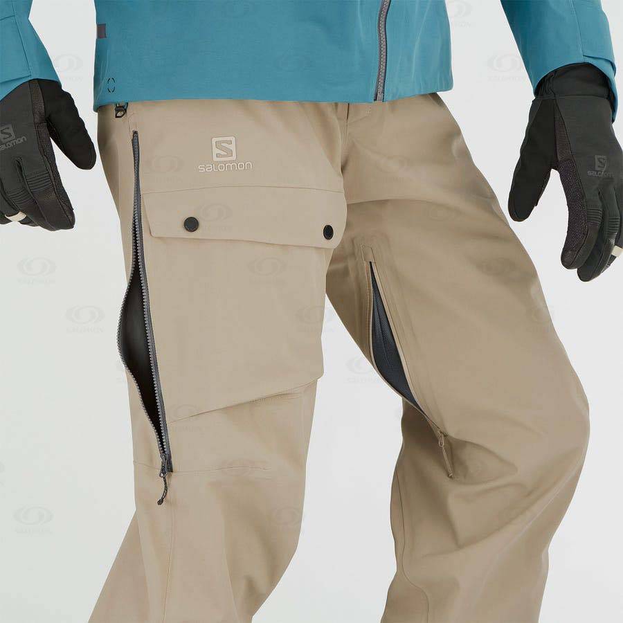 Salomon QST 3L Men's Ski Pants Brown | AU-A1675