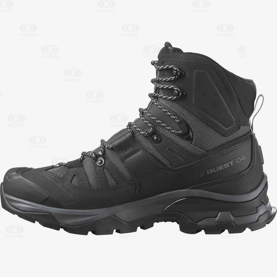 Salomon QUEST 4 GORE-TEX Men's Hiking Boots Grey / Black | AU-A1003