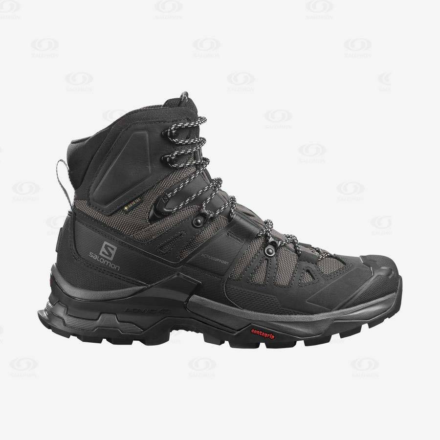 Salomon QUEST 4 GORE-TEX Men\'s Hiking Boots Grey / Black | AU-A1003