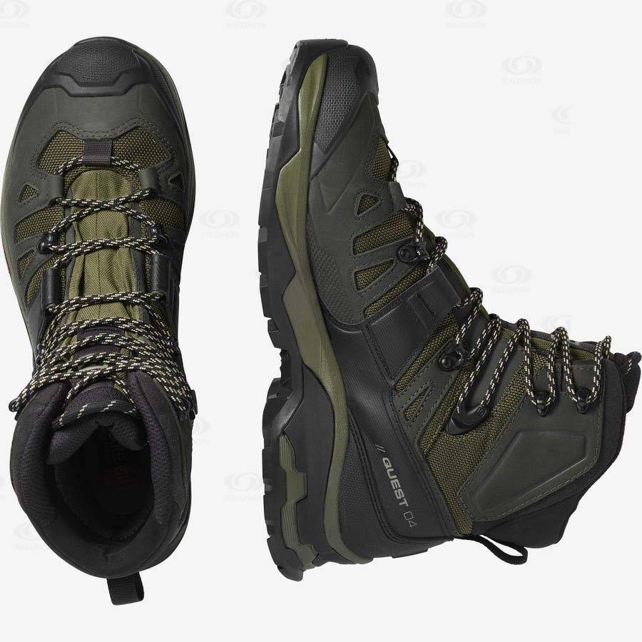 Salomon QUEST 4 GORE-TEX Men's Hiking Boots Olive | AU-O2300