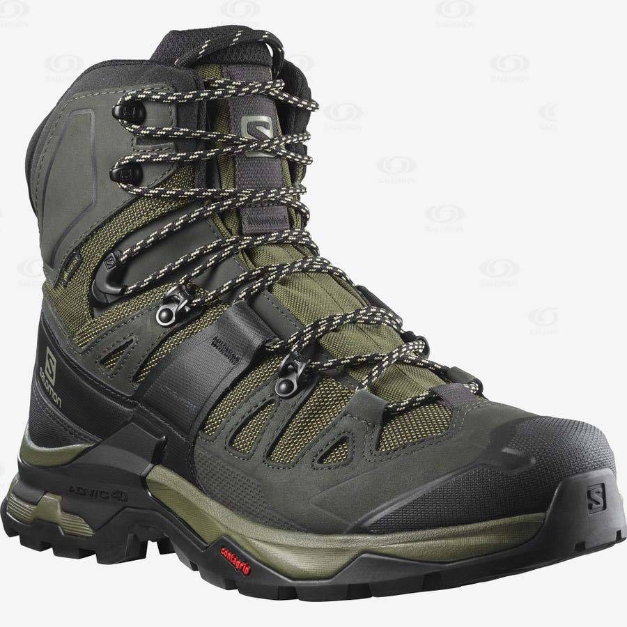 Salomon QUEST 4 GORE-TEX Men's Hiking Boots Olive | AU-O2300