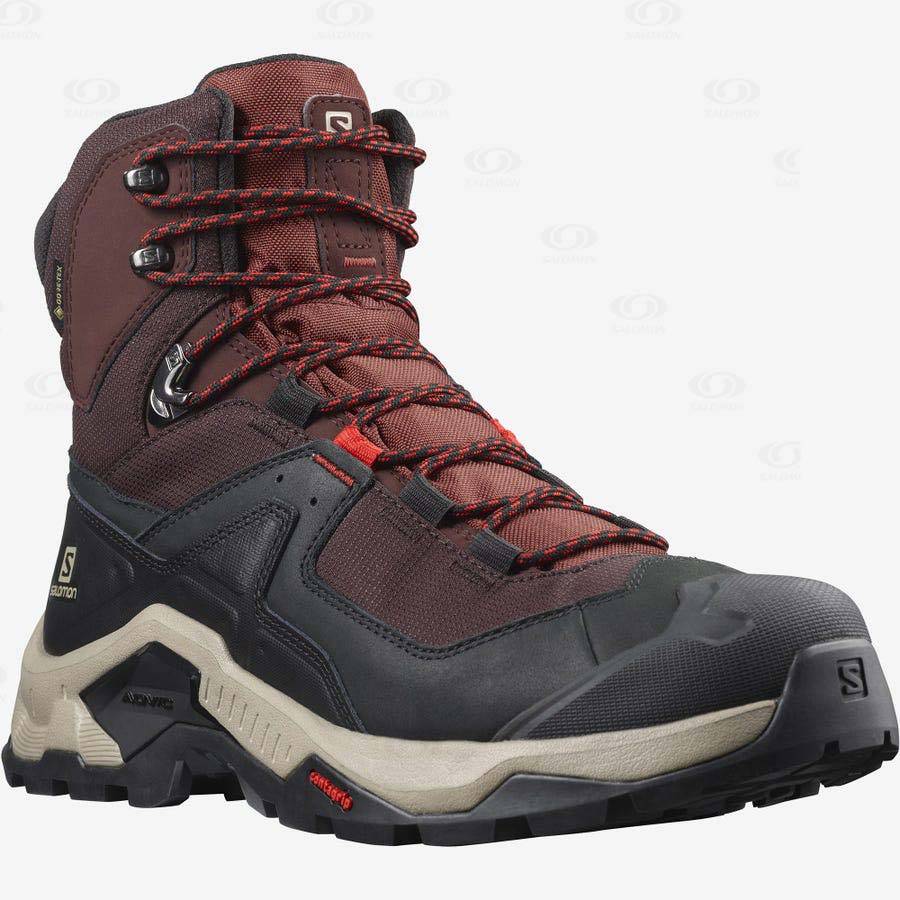 Salomon QUEST ELEMENT GORE-TEX Men's Hiking Boots Grey / Red | AU-O2503