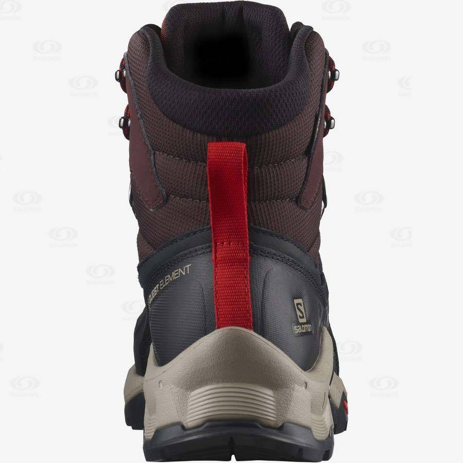 Salomon QUEST ELEMENT GORE-TEX Men's Hiking Boots Grey / Red | AU-O2503