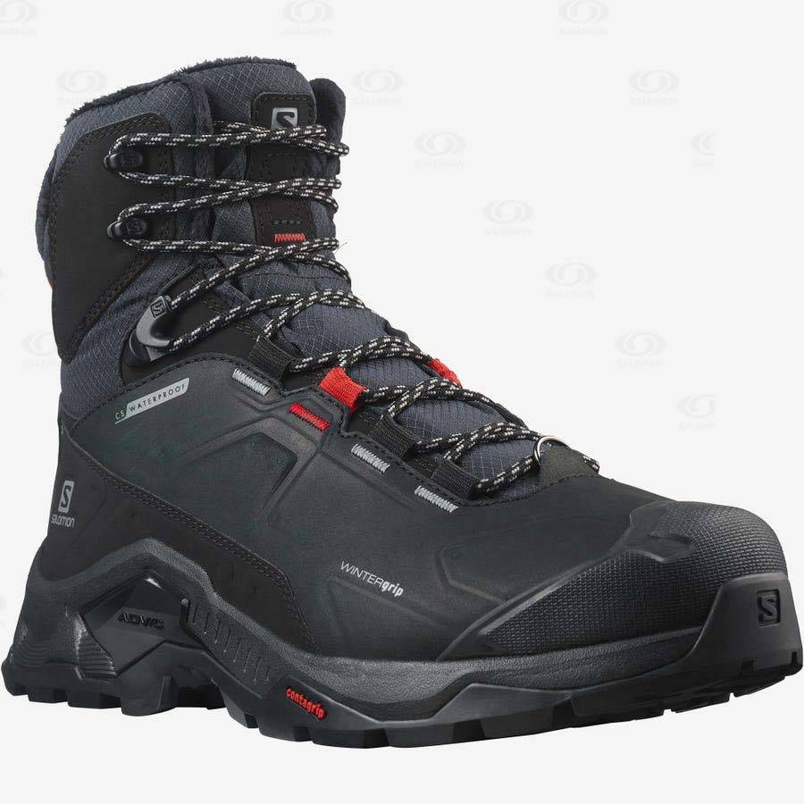 Salomon QUEST WINTER THINSULATE™ CLIMASALOMON™ Men's Waterproof Boots Black | AU-A2102