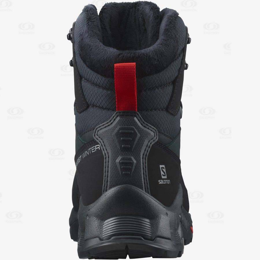 Salomon QUEST WINTER THINSULATE™ CLIMASALOMON™ Men's Waterproof Boots Black | AU-A2102