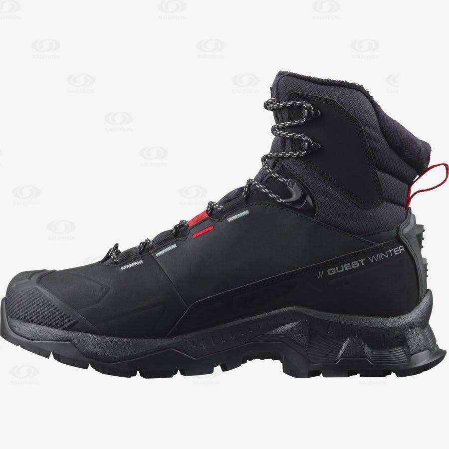 Salomon QUEST WINTER THINSULATE™ CLIMASALOMON™ Men's Waterproof Boots Black | AU-A2102