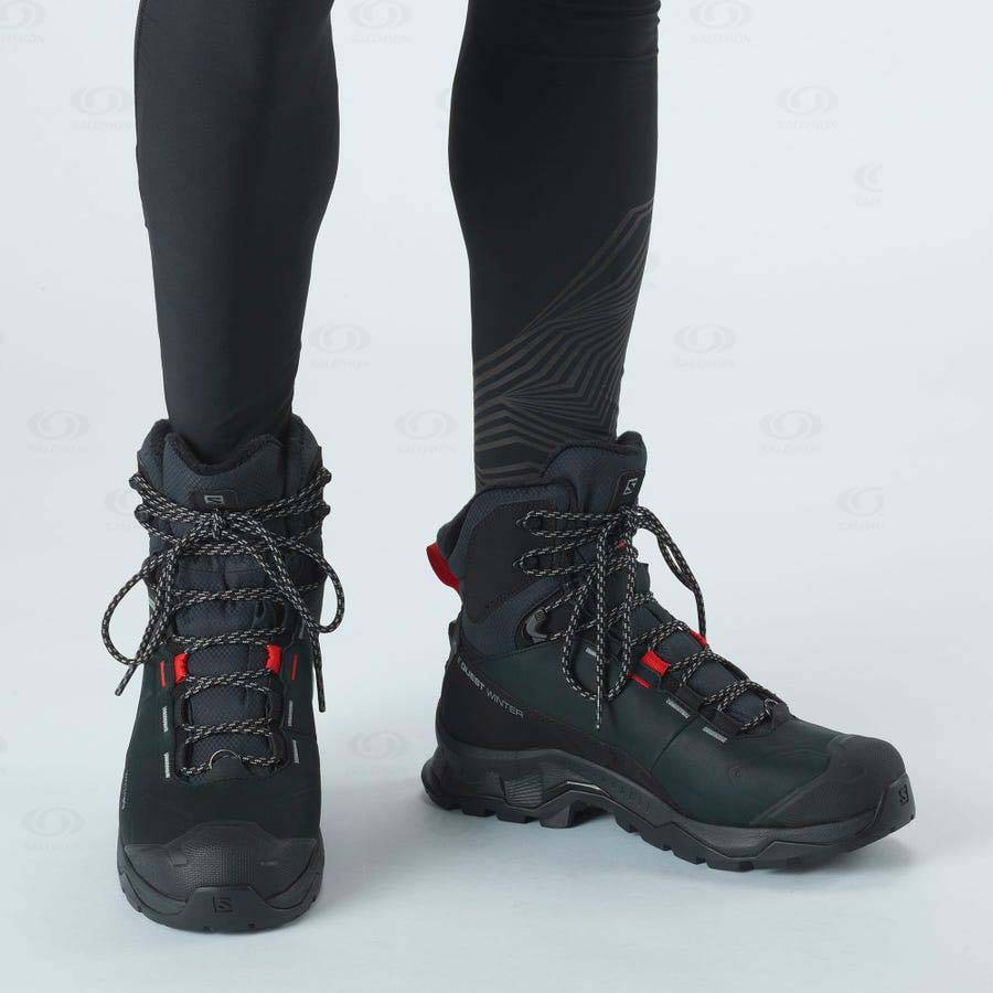 Salomon QUEST WINTER THINSULATE™ CLIMASALOMON™ Women's Waterproof Boots Black | AU-A2466