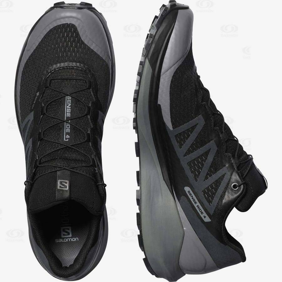 Salomon SENSE RIDE 4 GORE-TEX INVISIBLE FIT Men's Trail Running Shoes Black / Black | AU-M1328