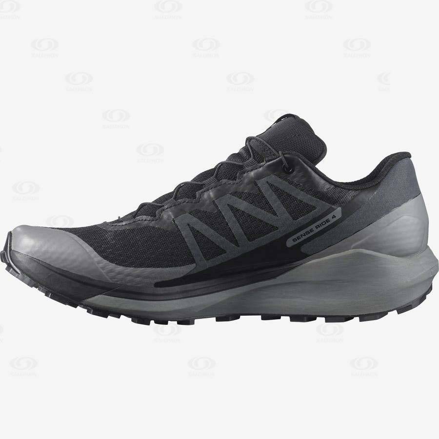 Salomon SENSE RIDE 4 GORE-TEX INVISIBLE FIT Men's Trail Running Shoes Black / Black | AU-M1328