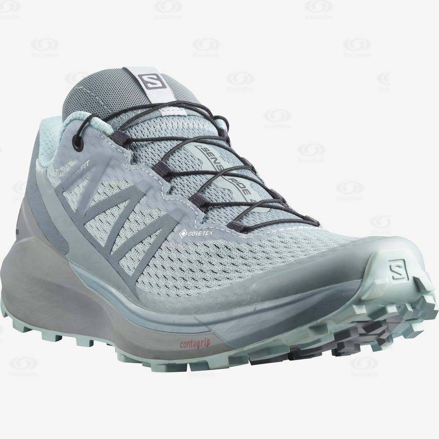 Salomon SENSE RIDE 4 GORE-TEX INVISIBLE FIT Women's Trail Running Shoes Turquoise | AU-N1043